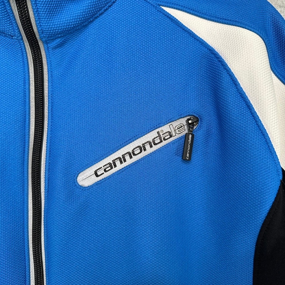 Cannondale Men L Cycling Jacket Blue Black White Full Zip Performance Sportswear - Picture 2 of 12